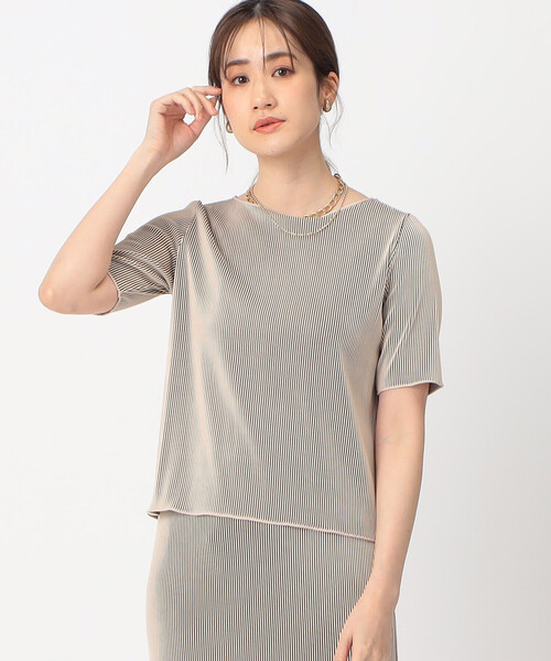 COMME CA ISM（コムサイズム）の「プリーツ カットソー / セットアップ対応（Tシャツ/カットソー・レディース・ベージュ/チャコール/ブラック・LARGE/MEDIUM）」の16枚目の写真