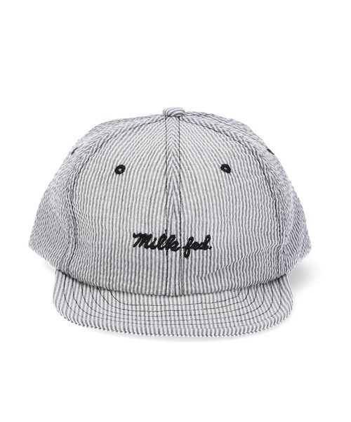 MILKFED.（ミルクフェド）の「STRIPED ICING LOGO CAP（キャップ・レディース・ブラック/ライトピンク/ライトブルー・ONE SIZE）」の6枚目の写真