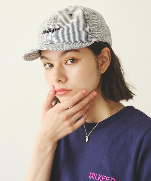 MILKFED.（ミルクフェド）の「STRIPED ICING LOGO CAP（キャップ・レディース・ブラック/ライトピンク/ライトブルー・ONE SIZE）」の20枚目の写真