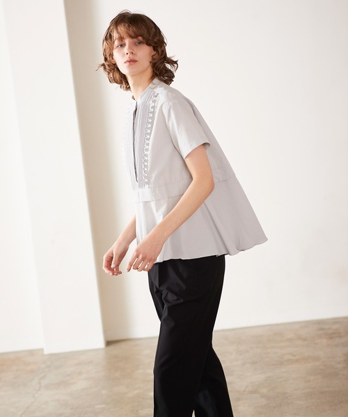 タックフリルフレアハーフスリーブシャツ　MARILYN MOON Marilyn Moon（マリリンムーン）の「タックフリルフレアハーフ