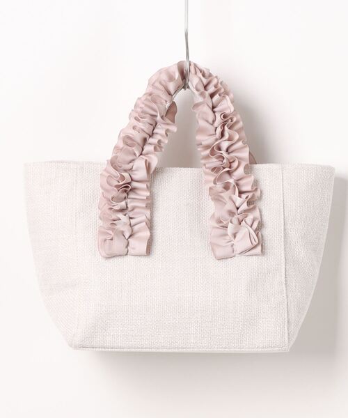 T・S・L(ティーエスエル)の「【T.S.L】ハンドルフリルトートバッグ(846646)(トートバッグ・レディース・ダークグレー/ベージュ/ブルー・ALL)」の4枚目の写真
