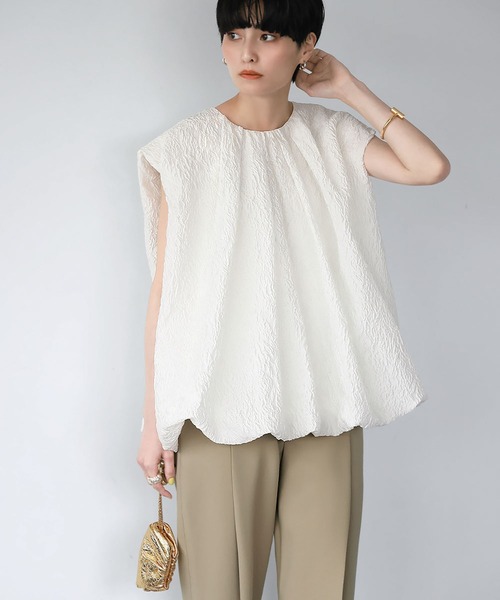 cen. キモノジャガードブラウス　F cen.made in Japan/ キモノジャガードブラウス