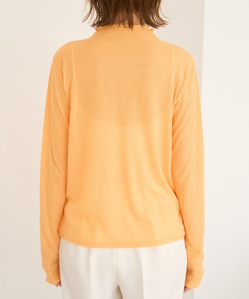 ROPE' PICNIC（ロペピクニック）の「シアーカットプチハイネックプルオーバー（Tシャツ/カットソー・レディース・ブラック/オフホワイト/オレンジ系その他/ライトグリーン・38）」の7枚目の写真