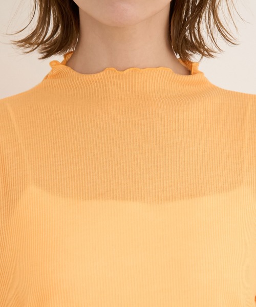 ROPE' PICNIC（ロペピクニック）の「シアーカットプチハイネックプルオーバー（Tシャツ/カットソー・レディース・ブラック/オフホワイト/オレンジ系その他/ライトグリーン・38）」の8枚目の写真