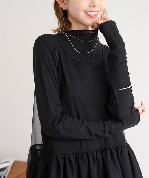 セール】シアーカットプチハイネックプルオーバー（Tシャツ/カットソー