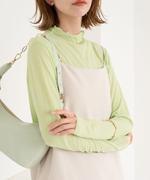 ROPE' PICNIC（ロペピクニック）の「シアーカットプチハイネックプルオーバー（Tシャツ/カットソー・レディース・ブラック/オフホワイト/オレンジ系その他/ライトグリーン・38）」の21枚目の写真
