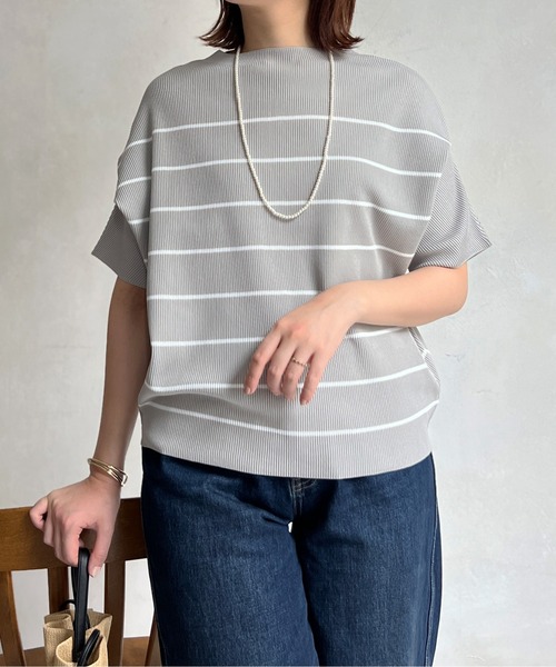 Chez toi(シェトワ)の「軽量ニットアップスリーブプルオーバー(ニット/セーター・レディース・ブラック/オレンジ/グレー/オフホワイト・FREE)」の4枚目の写真