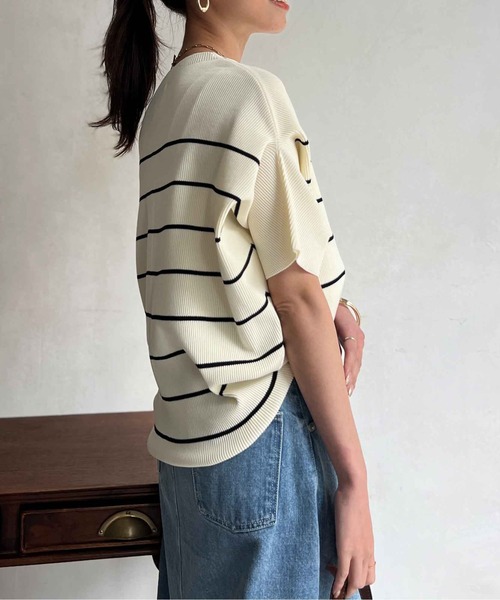 Chez toi(シェトワ)の「軽量ニットアップスリーブプルオーバー(ニット/セーター・レディース・ブラック/オレンジ/グレー/オフホワイト・FREE)」の9枚目の写真