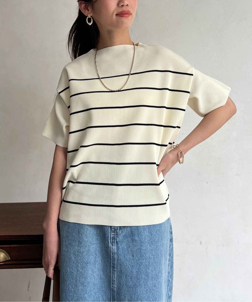 Chez toi(シェトワ)の「軽量ニットアップスリーブプルオーバー(ニット/セーター・レディース・ブラック/オレンジ/グレー/オフホワイト・FREE)」の7枚目の写真