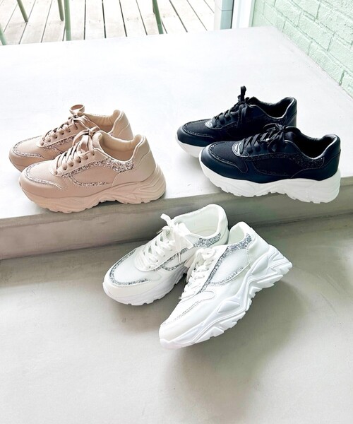 ESPERANZA(エスペランサ)の「ふわふわクッショングリッターコンビスニーカー 24SS(スニーカー・レディース・ホワイト系9/ブラック系8/ベージュ系8・LL/L/M/S)」の18枚目の写真