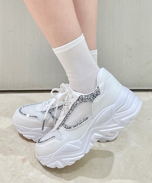 ESPERANZA(エスペランサ)の「ふわふわクッショングリッターコンビスニーカー 24SS(スニーカー・レディース・ホワイト系9/ブラック系8/ベージュ系8・LL/L/M/S)」の20枚目の写真