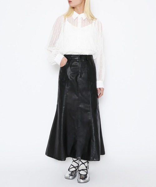 PUNYUS(プニュズ)の「パフスリーブレースシャツ(シャツ/ブラウス・レディース・ブラック/ホワイト/グレー・1/2/3/4)」の8枚目の写真