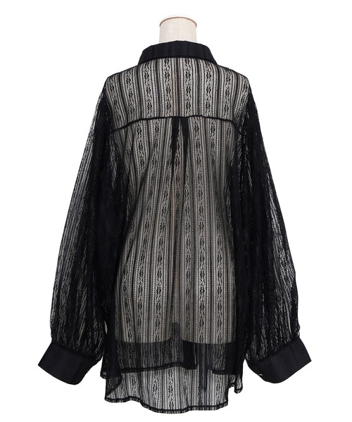 PUNYUS(プニュズ)の「パフスリーブレースシャツ(シャツ/ブラウス・レディース・ブラック/ホワイト/グレー・1/2/3/4)」の11枚目の写真