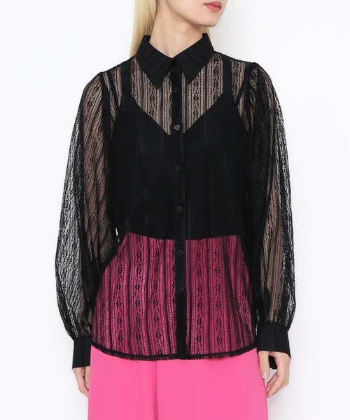 PUNYUS(プニュズ)の「パフスリーブレースシャツ(シャツ/ブラウス・レディース・ブラック/ホワイト/グレー・1/2/3/4)」の16枚目の写真