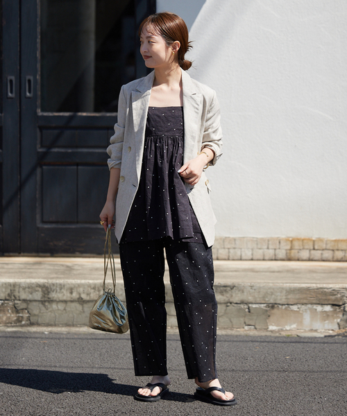 24ssタグ付】SLOBE IENAスローブイエナ ドット刺繍シアーパンツ