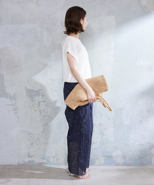 極美品☆SLOBE IENA スローブイエナ ドット刺繍シアーパンツ 24ss 極美品☆SLOBE IENA スローブイエナ ドット刺繍シアーパンツ