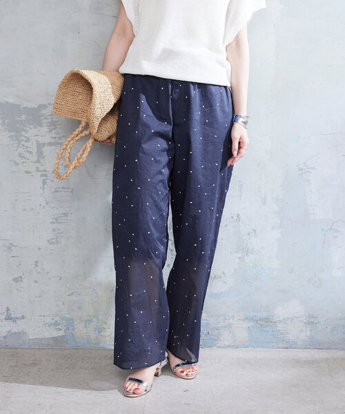 SLOBE IENA（スローブイエナ）の「ドット刺しゅうパンツ（その他パンツ・レディース・ブラック/ネイビー・FREE）」の16枚目の写真