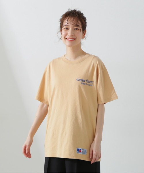 Russell Athletic（ラッセルアスレティック）の「◆【RUSSELL ATHLETIC】Graphic Tシャツ（Tシャツ/カットソー・レディース・ライトイエロー/オフホワイト/オレンジ・MEDIUM）」の4枚目の写真