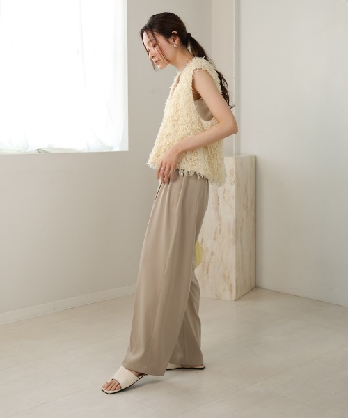 Bab（バブ）の「【S・M・Lサイズ展開】ラップ調タック入りスラックス（スラックス・レディース・チャコールグレー/アイボリー/ベージュ/イエロー・L/M/S）」の22枚目の写真
