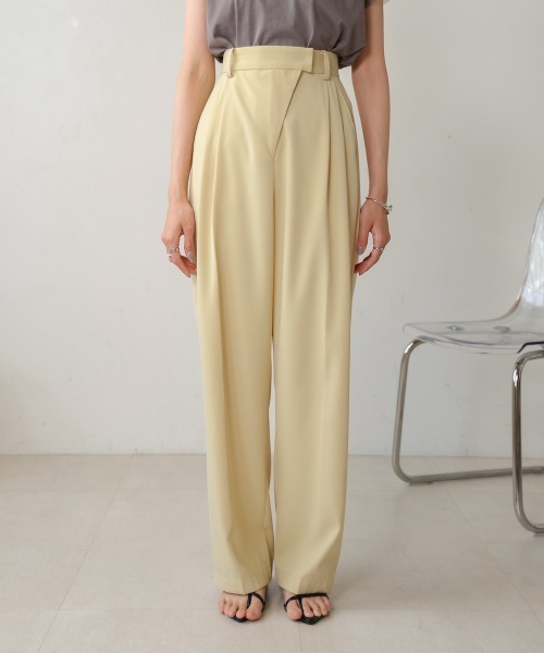 Bab（バブ）の「【S・M・Lサイズ展開】ラップ調タック入りスラックス（スラックス・レディース・チャコールグレー/アイボリー/ベージュ/イエロー・L/M/S）」の19枚目の写真