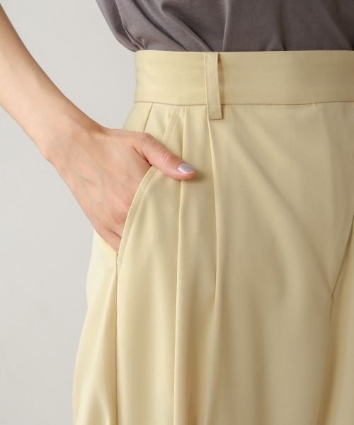 Bab（バブ）の「【S・M・Lサイズ展開】ラップ調タック入りスラックス（スラックス・レディース・チャコールグレー/アイボリー/ベージュ/イエロー・L/M/S）」の20枚目の写真