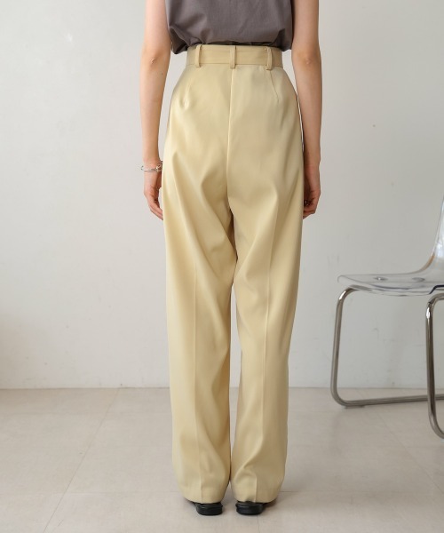 Bab（バブ）の「【S・M・Lサイズ展開】ラップ調タック入りスラックス（スラックス・レディース・チャコールグレー/アイボリー/ベージュ/イエロー・L/M/S）」の21枚目の写真