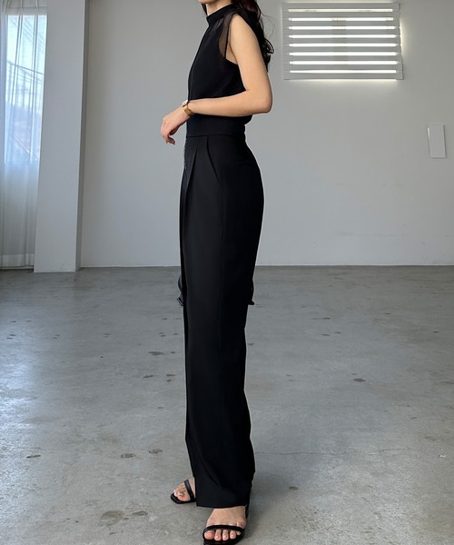 Louere（ルエレ）の「フロントジップハイウエストタックパンツ[高身長サイズMT/低身長サイズS有り]（スラックス・レディース・ブラック/アイボリー/チャコール/ライトベージュ/ブラウン/ネイビー/ライトグレー・SMALL/MEDIUM/LARGE/X-LARGE/MT）」の22枚目の写真