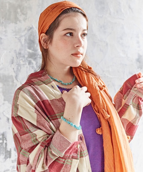 チャイハネ（チャイハネ）の「【チャイハネ】サザレーストーンネックレス（ネックレス・レディース・パープル/ライトピンク/ターコイズブルー/クリア/ダークブルー・FREE）」の7枚目の写真