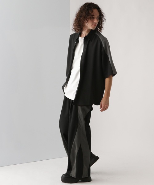 HARE（ハレ）の「【SET UP対応】ウェーブラインメッシュシャツ(HARE)（シャツ/ブラウス・メンズ・グレー/ブラック/ベージュ・FREE）」の5枚目の写真