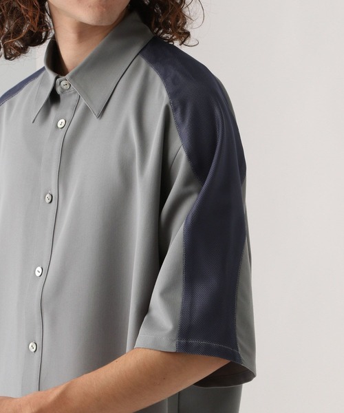 HARE（ハレ）の「【SET UP対応】ウェーブラインメッシュシャツ(HARE)（シャツ/ブラウス・メンズ・グレー/ブラック/ベージュ・FREE）」の15枚目の写真
