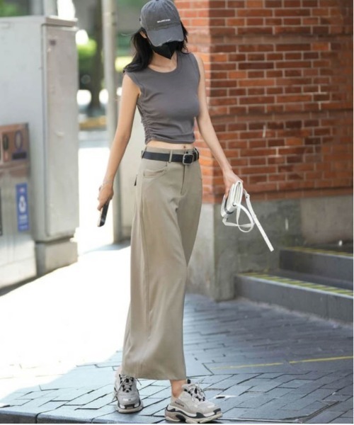 AMELY(エミリー)の「ツイルロングスカート(スカート・レディース・ブラック/グレー/ベージュ/ホワイト・M/L)」の14枚目の写真