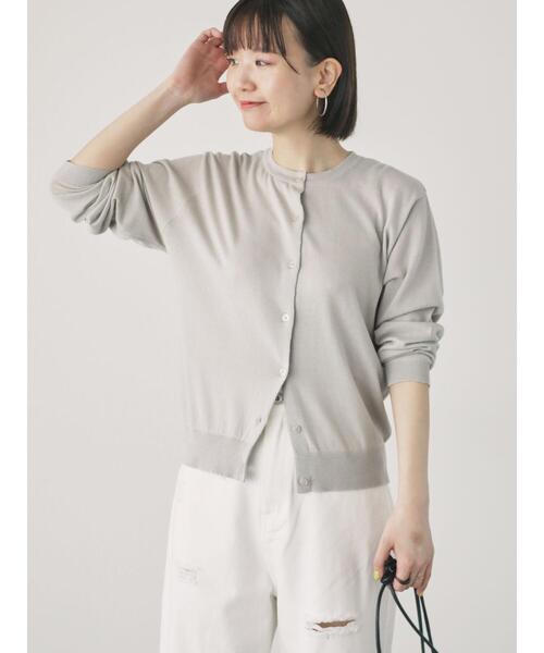 Lugnoncure（ルノンキュール）の「【UVカット】強撚コットンクルーカーディガン（カーディガン/ボレロ・レディース・ブラック/ブルー/グレー/オレンジ・F）」の3枚目の写真