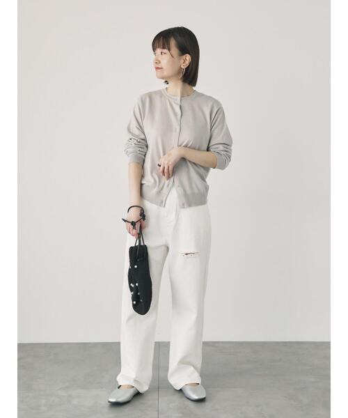 Lugnoncure（ルノンキュール）の「【UVカット】強撚コットンクルーカーディガン（カーディガン/ボレロ・レディース・ブラック/ブルー/グレー/オレンジ・F）」の5枚目の写真