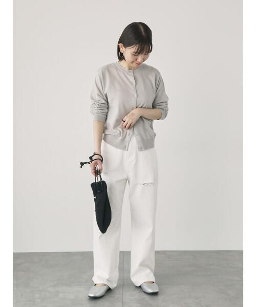 Lugnoncure（ルノンキュール）の「【UVカット】強撚コットンクルーカーディガン（カーディガン/ボレロ・レディース・ブラック/ブルー/グレー/オレンジ・F）」の6枚目の写真