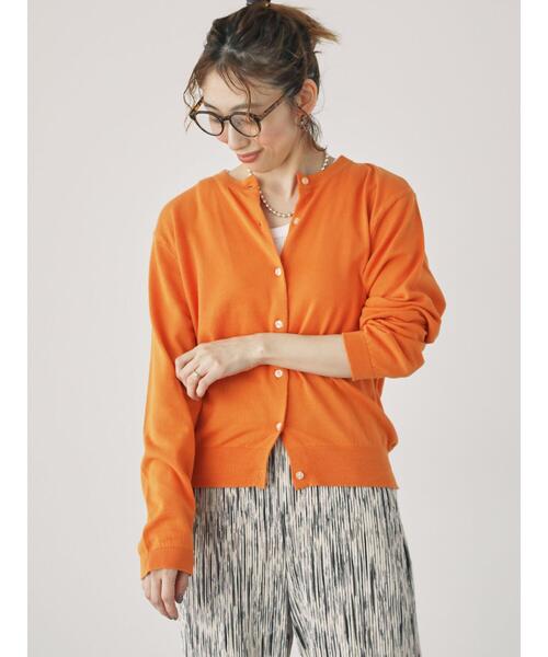 Lugnoncure（ルノンキュール）の「【UVカット】強撚コットンクルーカーディガン（カーディガン/ボレロ・レディース・ブラック/ブルー/グレー/オレンジ・F）」の10枚目の写真