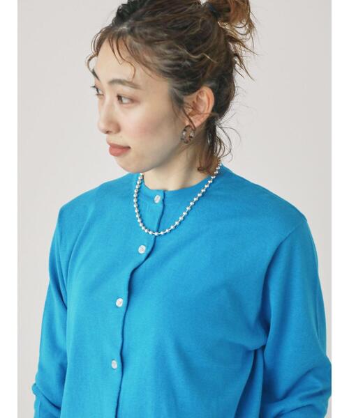 Lugnoncure（ルノンキュール）の「【UVカット】強撚コットンクルーカーディガン（カーディガン/ボレロ・レディース・ブラック/ブルー/グレー/オレンジ・F）」の14枚目の写真