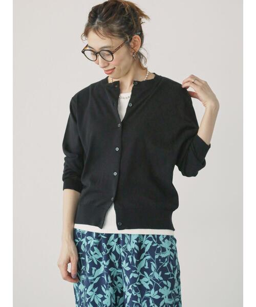 Lugnoncure（ルノンキュール）の「【UVカット】強撚コットンクルーカーディガン（カーディガン/ボレロ・レディース・ブラック/ブルー/グレー/オレンジ・F）」の17枚目の写真