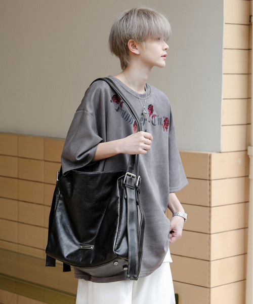 neos（ネオス）の「【neos】ルーズシルエット フェイクスウェード 薔薇 ローズ 刺繍 ロゴ ハーフスリーブ Tシャツ（Tシャツ/カットソー・メンズ・ブラック/ブラウン/グリーン・MEDIUM/LARGE/X-LARGE）」の13枚目の写真