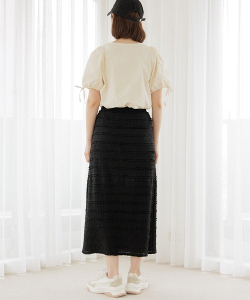 flower(フラワー)の「リボンエンブロイダリーブラウス(シャツ/ブラウス・レディース・アイボリー/ブルー・FREE)」の7枚目の写真