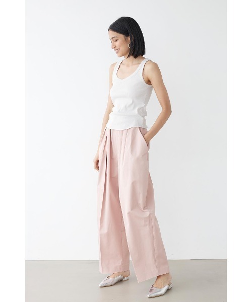 ALEXIA STAM（アリシアスタン）の「Tuck Easy Wide Pants /タックイージーワイドパンツ（その他パンツ・レディース・ベージュ/ブラック/アイボリー/ピンク・M/S）」の7枚目の写真