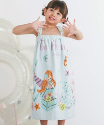 恐竜人魚プリントラップタオル