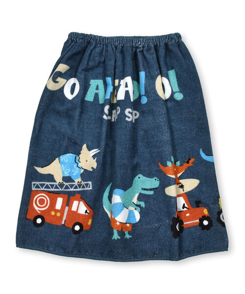 SLAP SLIP（スラップスリップ）の「恐竜人魚プリントラップタオル（スイムグッズ・キッズ・ブルー系その他/ネイビー・FREE）」の8枚目の写真