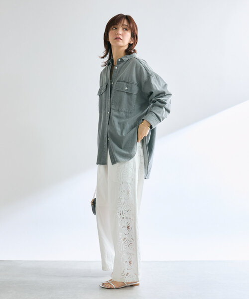 新品同様【MONN.:.(モン)】ビッグデニムシャツ MONN.:./ビッグデニムシャツ（シャツ/ブラウス）｜RIVE DROITE