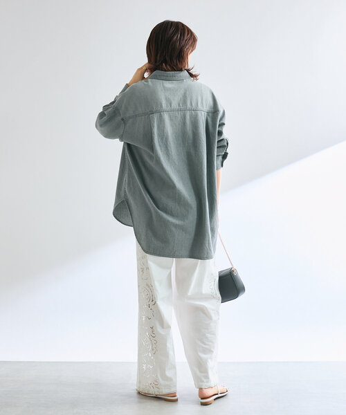 RIVE DROITE（リヴドロワ）の「【名品/リバイバル】【MONN.:.(モン)】Lightビッグデニムシャツ（シャツ/ブラウス・レディース・サックスブルー/グレー・FREE）」の6枚目の写真