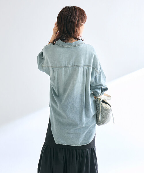 ブラウス シャツ 「名品/リバイバル」「MONN.:.(モン)」Lightビッグデニムシャツ レディース 名品/リバイバル】【MONN.:.(モン)】Lightビッグデニムシャツ