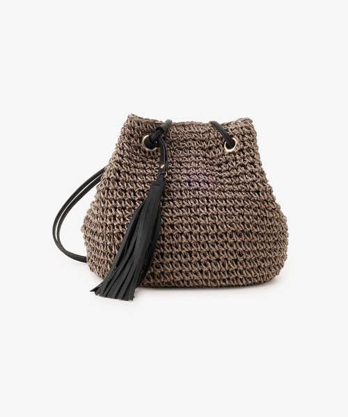 Afternoon Tea（アフタヌーンティー）の「タッセル付きショルダーバッグ（かごバッグ・レディース・ブラウン/ピンク/グレー・ONE SIZE）」の2枚目の写真