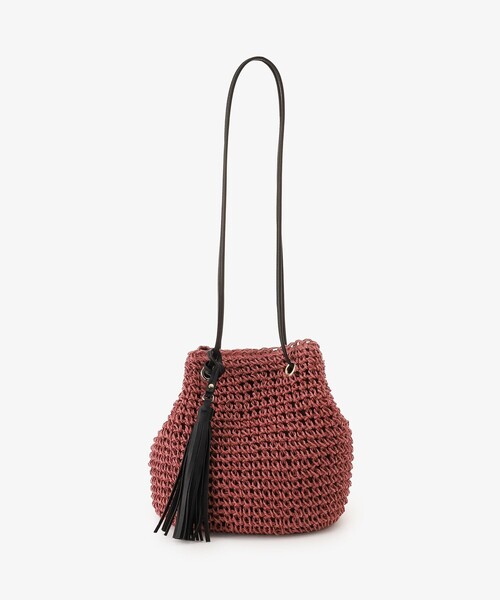 Afternoon Tea（アフタヌーンティー）の「タッセル付きショルダーバッグ（かごバッグ・レディース・ブラウン/ピンク/グレー・ONE SIZE）」の13枚目の写真