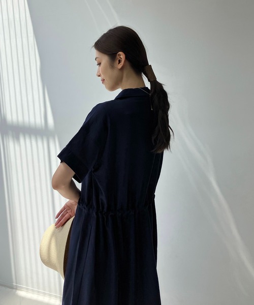 AS KNOW AS plus（アズノゥアズプラス）の「◎ウエスト結び開襟ワンピ