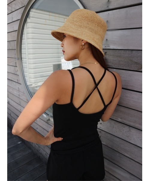 TRUNC(トランクエイティーエイト)の「Rib Back Cross Camisole(キャミソール・レディース・チャコールグレー/ブラック/アイボリー・FREE)」の10枚目の写真
