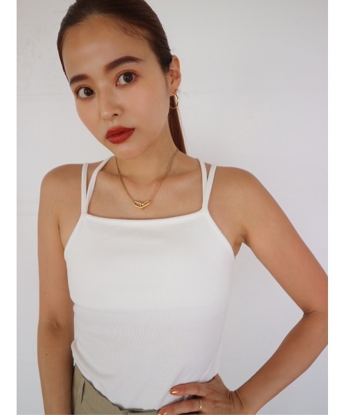 TRUNC(トランクエイティーエイト)の「Rib Back Cross Camisole(キャミソール・レディース・チャコールグレー/ブラック/アイボリー・FREE)」の17枚目の写真